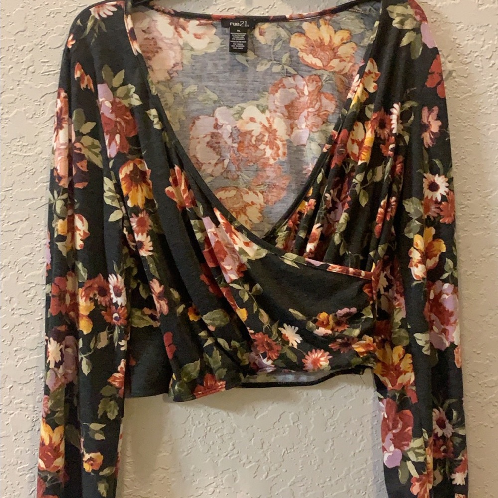 Long sleeve wrap shirt